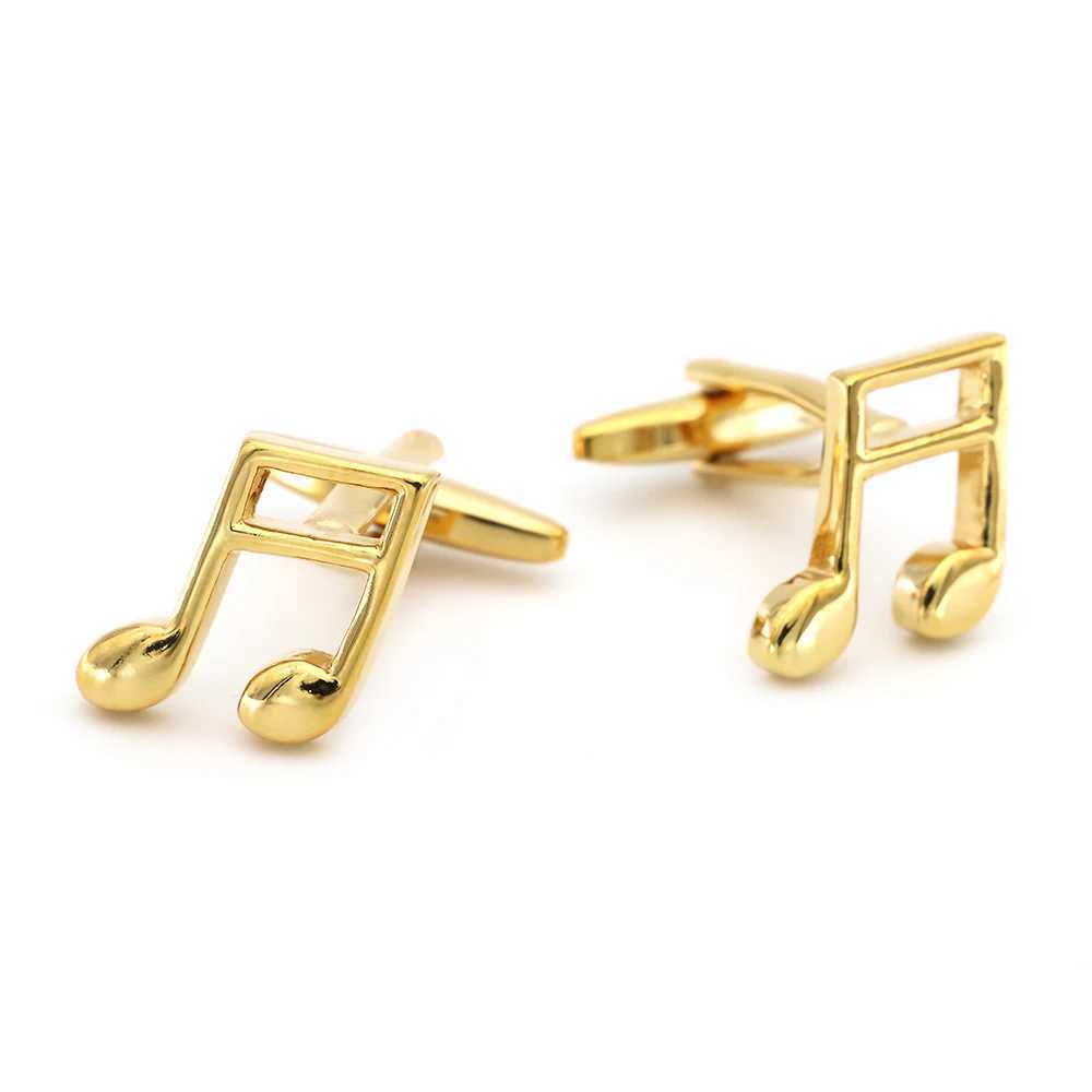 Mens music note cufflinks made of high-quality copper material with gold music design. Wholesale and retail of cufflinksT250412