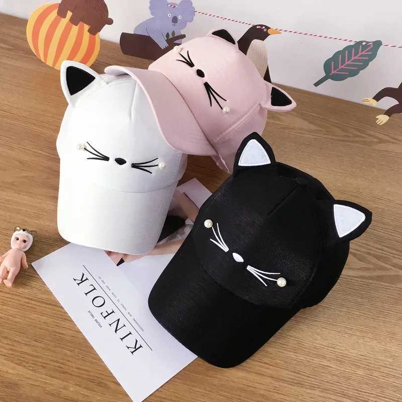 Womens Baseball C Cats ears (Steamed cat-ear shaped bread) Wool Hat Peak C Baseball Cartoon Cotton Outdoor Sports Leisure Sun C Role Play Fashion Plus