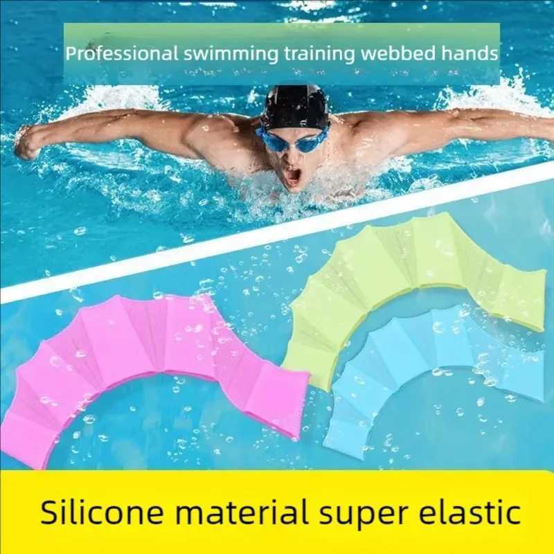 Silicone swimming finger flip mens childrens swimming pool sports professional training finger net diving glove accessoriesY250412