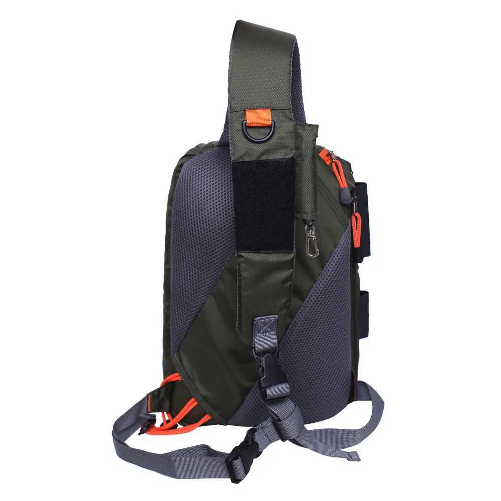 Fly Fishing Sling Pack Fishing Crossbody Sling Tackle Storage Bag Fishing Gear Shoulder Backpack Z250411