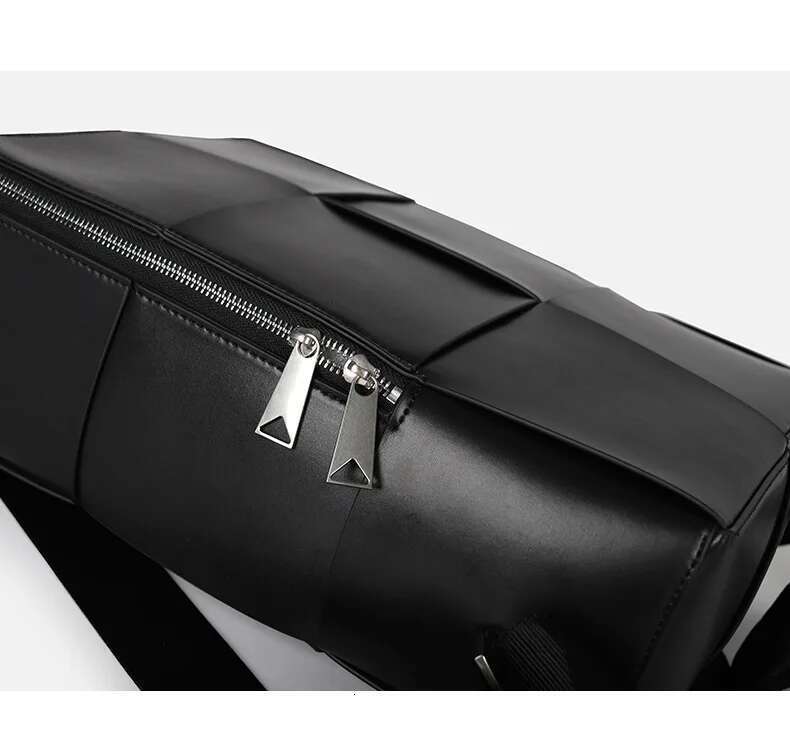 New Fashion Brand Genuine Men Woven Backpacks Real Natural Leather Student Backpack Boy Weave Computer Laptop Bag