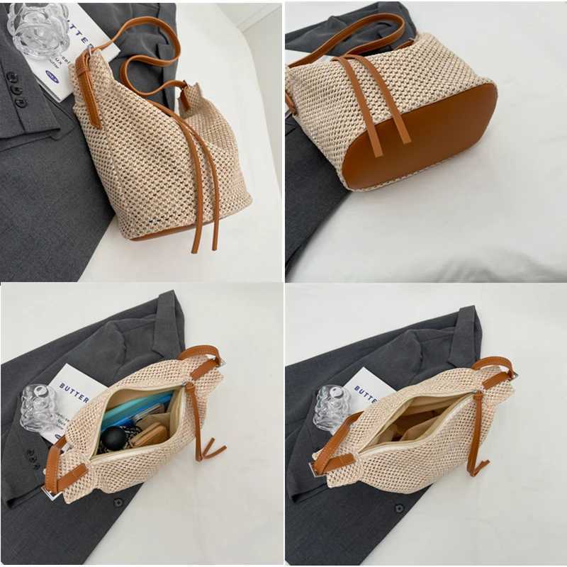 Luxury design Str womens large capacity handbag casual womens shoulder cross body bag solid color womens handbag summer beach walletXJ250412