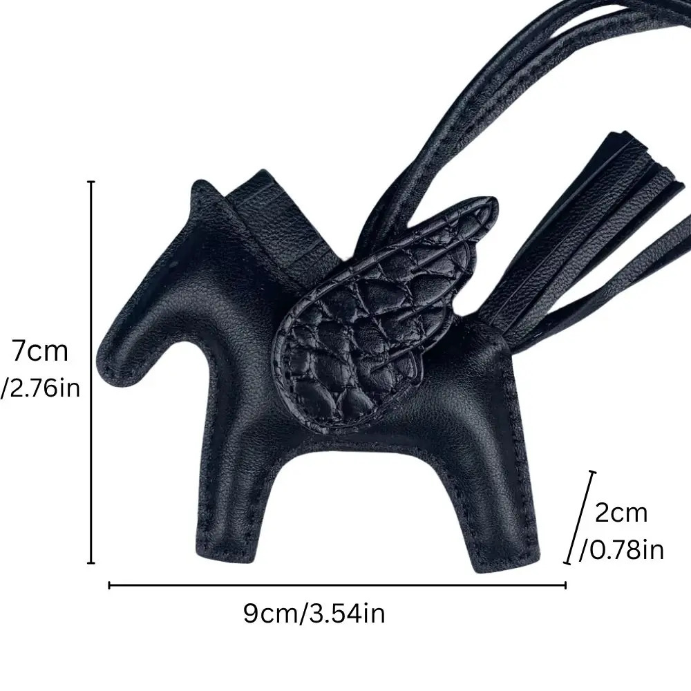Genuine Leather Premium Lamb Leather Croc-Embossed Pegasus Charm Pendant - Bag Accessory Bag Charm 251110