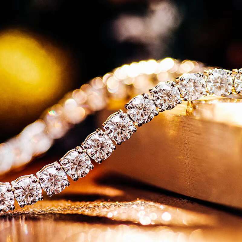 In Stock 5MM Width D Color VVS Moissanite Diamond Sterling Silver S925 Necklace Hip Hop Chain Tennis Chain