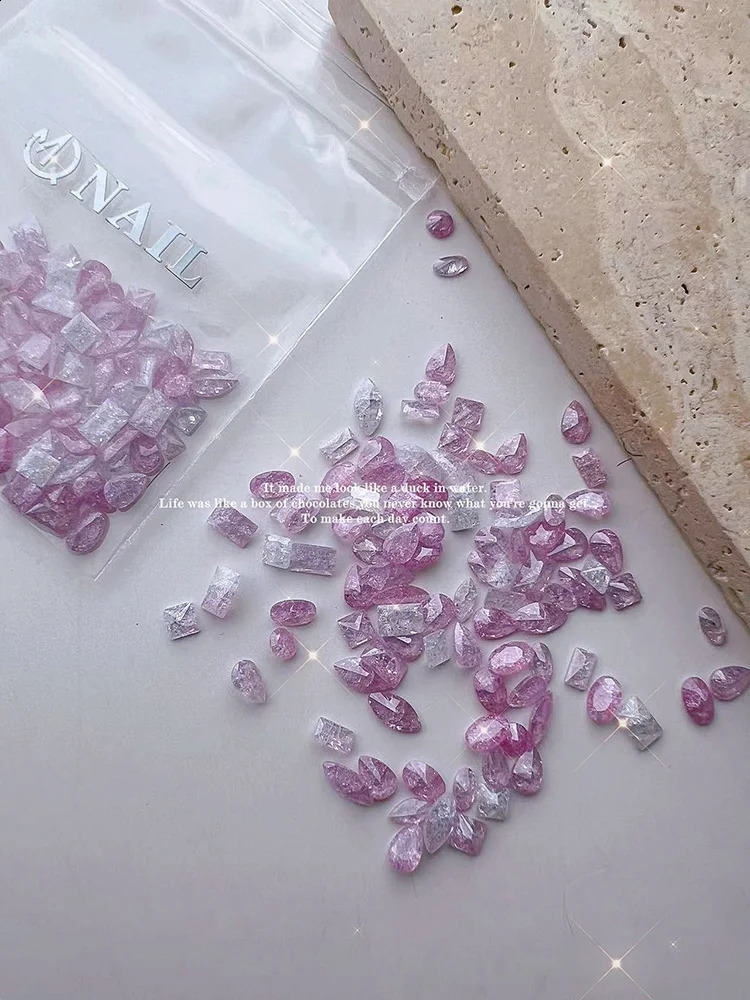 50pcs Nail Enhancement Color Irregular Mix Summer Ice Flower Bare Corner Back Mini Zircon Super Shining Nail Diamond 250407