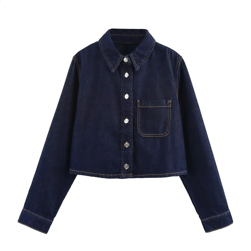 PB ZA 2025 Womens Denim twopiece Cut Button Loose Brushed Jacket Light Blue Pants 250411Z