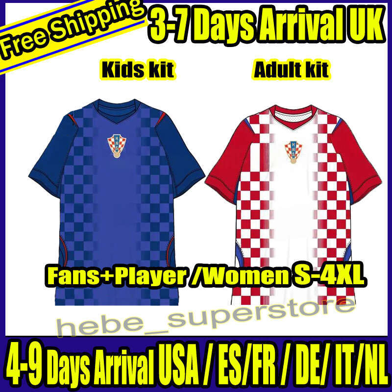 2026 Croatia National Team World Cup New Football Uniform MODRIC KOVACIC PASALIC PERISIC Men's Home and Away Goalkeeper Football Jersey Kids Set 16-4XL