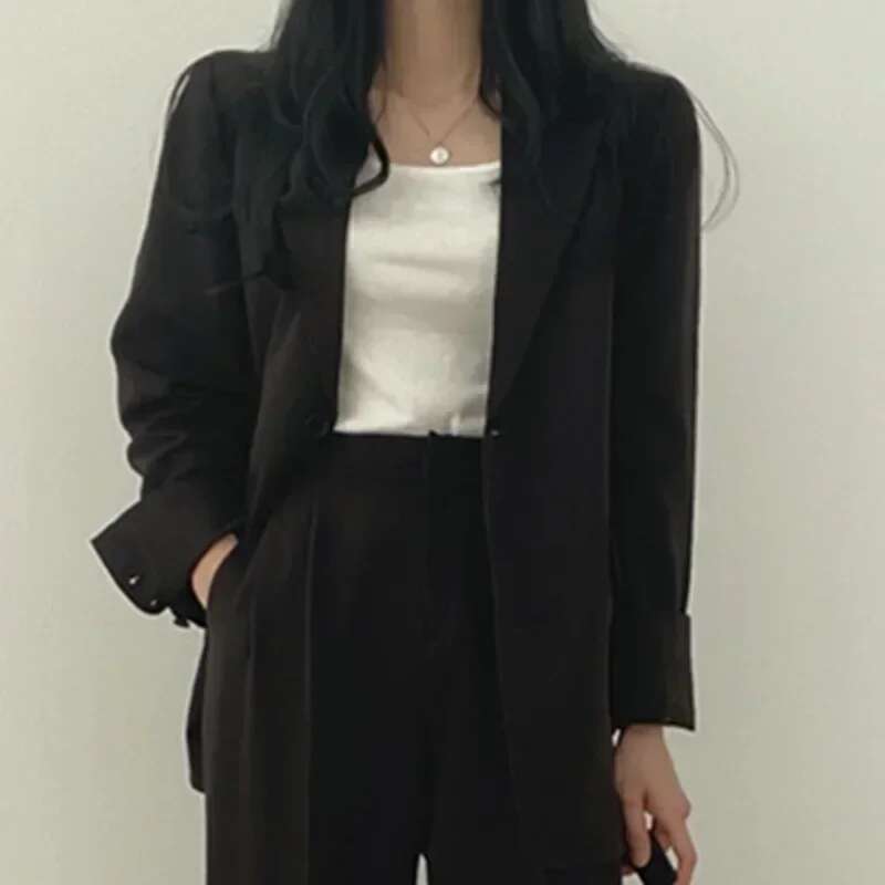 Small Retro Slim-fit Fashion 2025 Spring and Autumn Female Korean Version of Casual Design Coat Suit Pants