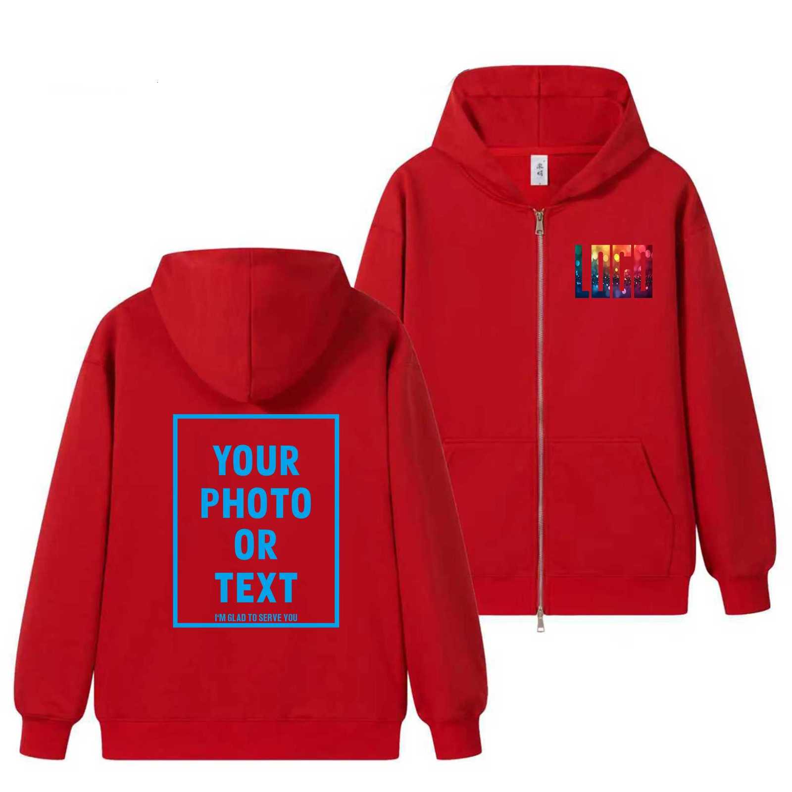 POD customization Customized printed 320G sportswear jacket team uniform DIY spring and autumn hooded cardigan custom casual loose guitar styT251112