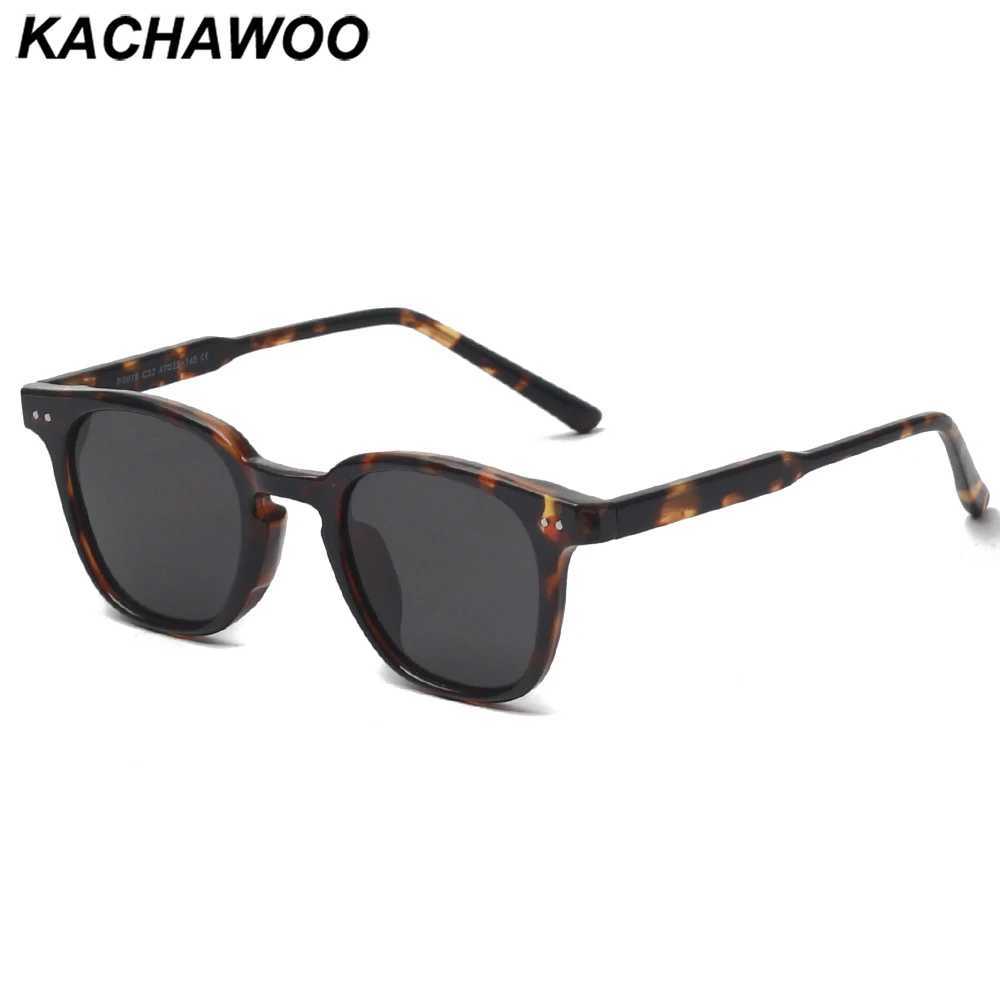 Kachawoo square sunglasses men polarized tr90 frame rivet brown black sun glasses for women birthday gifts high quality handmade Z250411