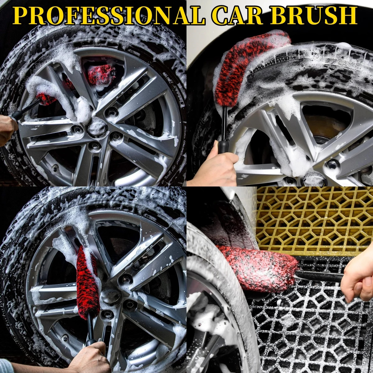 Car wheel detail brush bendable felt car cleaning tool used for wheels and tires easy to clean difficult reach 250407