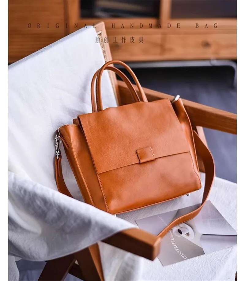 Outdoor Daily Party Niche Handmade Genuine Leather Women's Handbag Designer Soft Cowhide Ladies Shoulder Crossbody Bag