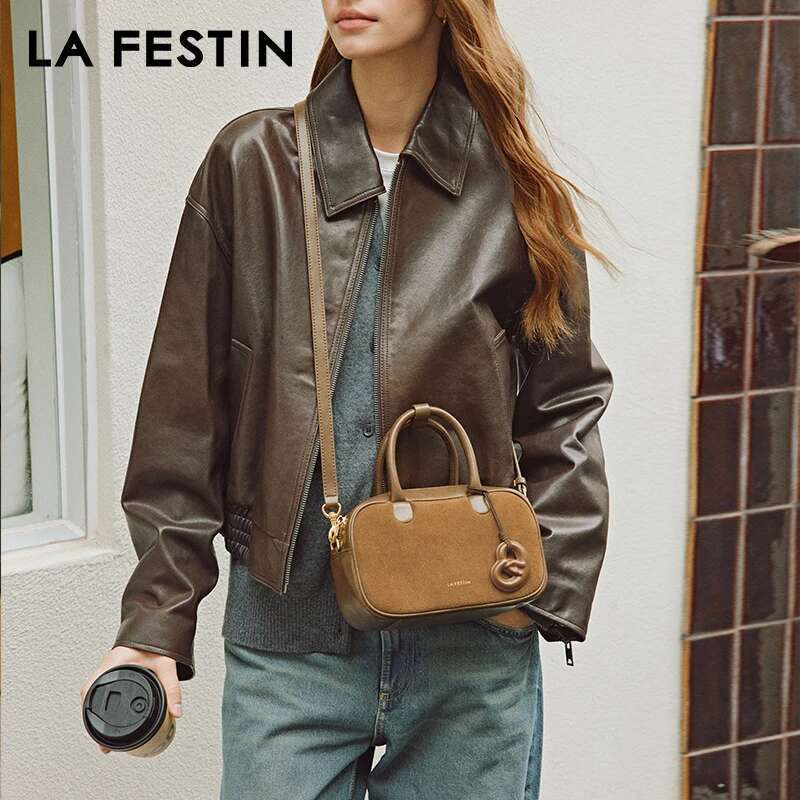 LA FESTIN Original Brand 2025 New Handbag Women Fashion Designer Shoulder Crossbody Lady Leather Classic Retro Bag