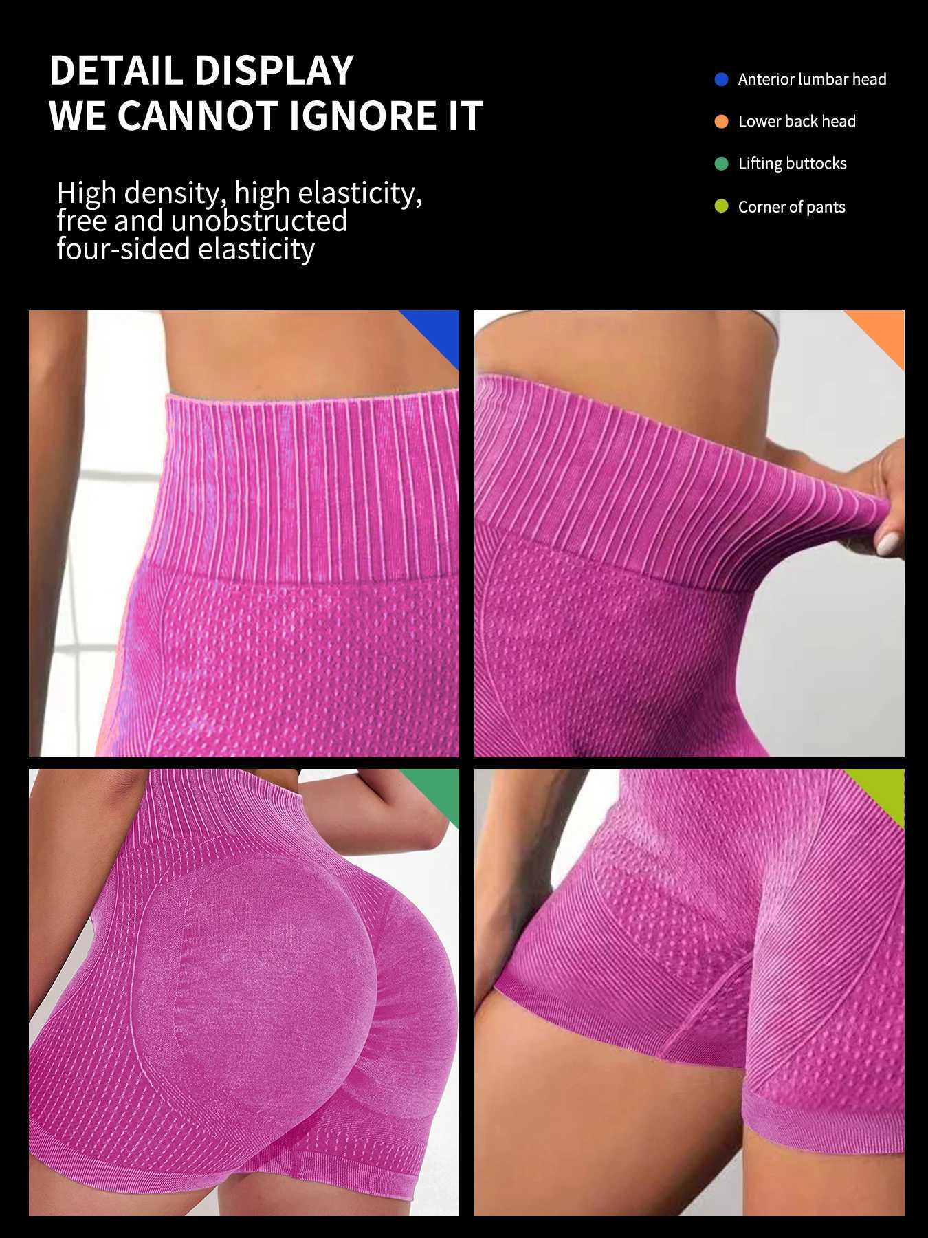 Tight fitting high waisted sexy peach quick drying breathable yoga pants womens running sports and fitness three-point shorts Y250412