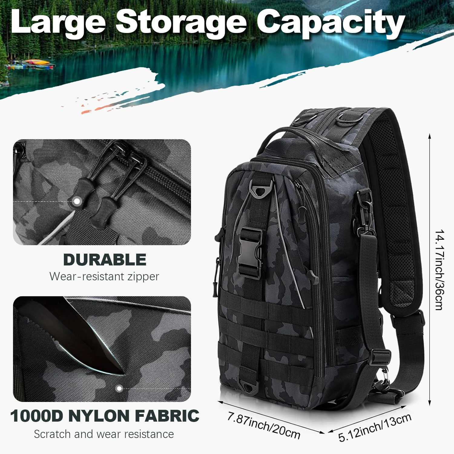 Outdoor Tackle Bag - Large Water-Resistant Fishing Backpack Z250411
