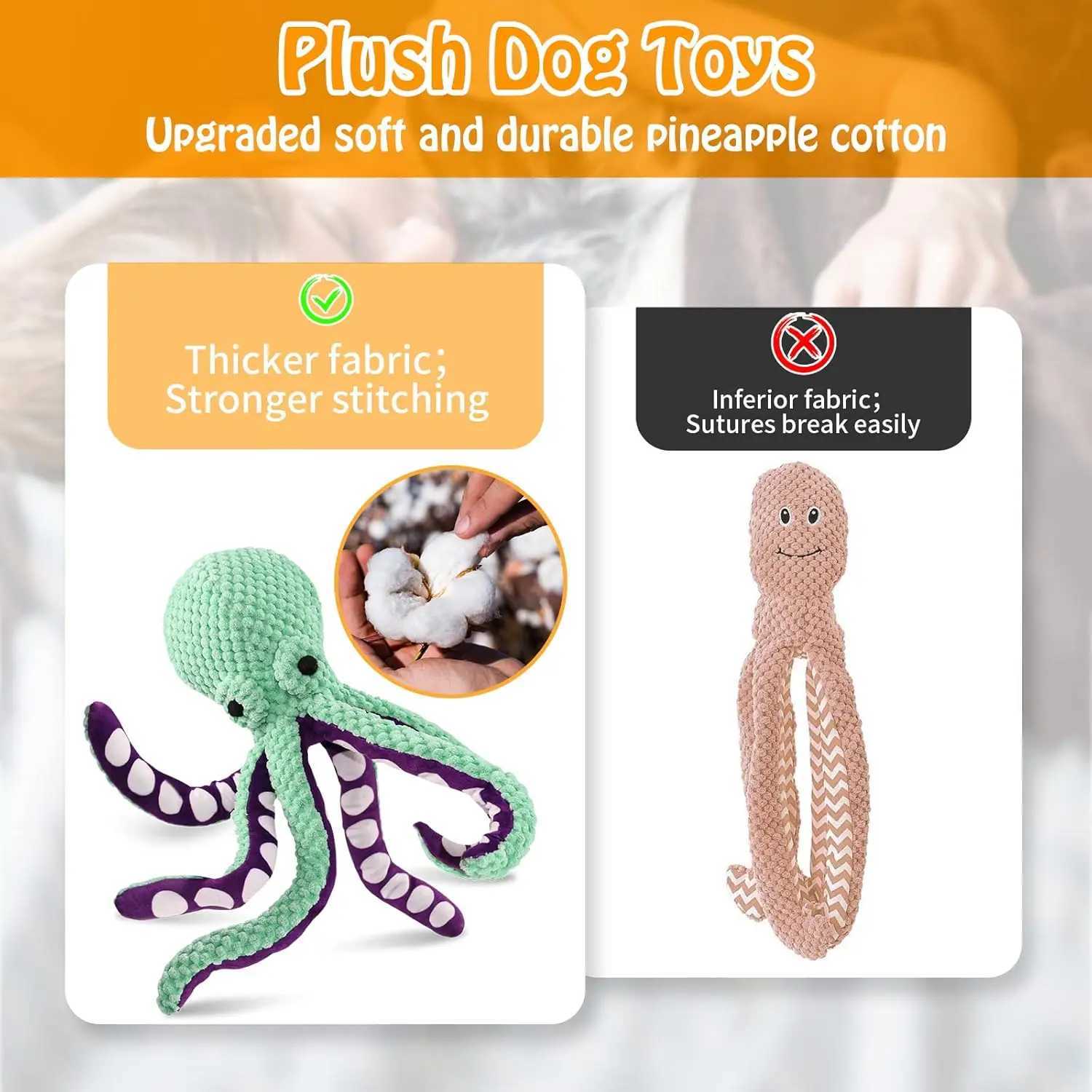 High Quality Large Squeeze Dog Toy - Plush Dog Toy Soft Fabric Suitable for Small Medium and Large Dogs for Daily Companion and Training T2504012
