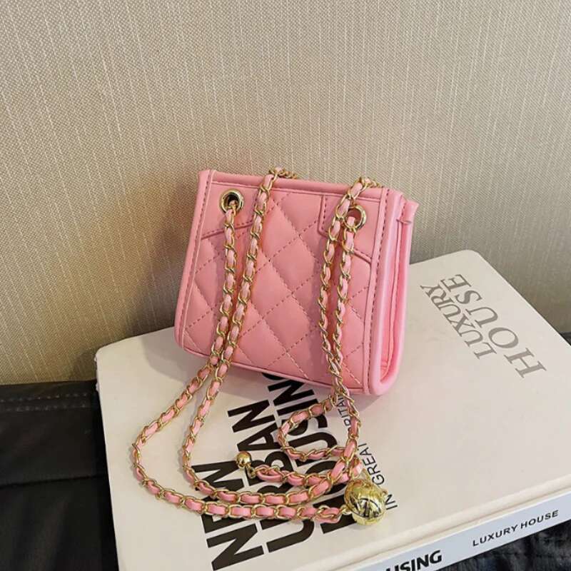 Girl Crossbody Bag fashion dia checkered small square mini zero wallet chain push girl bag