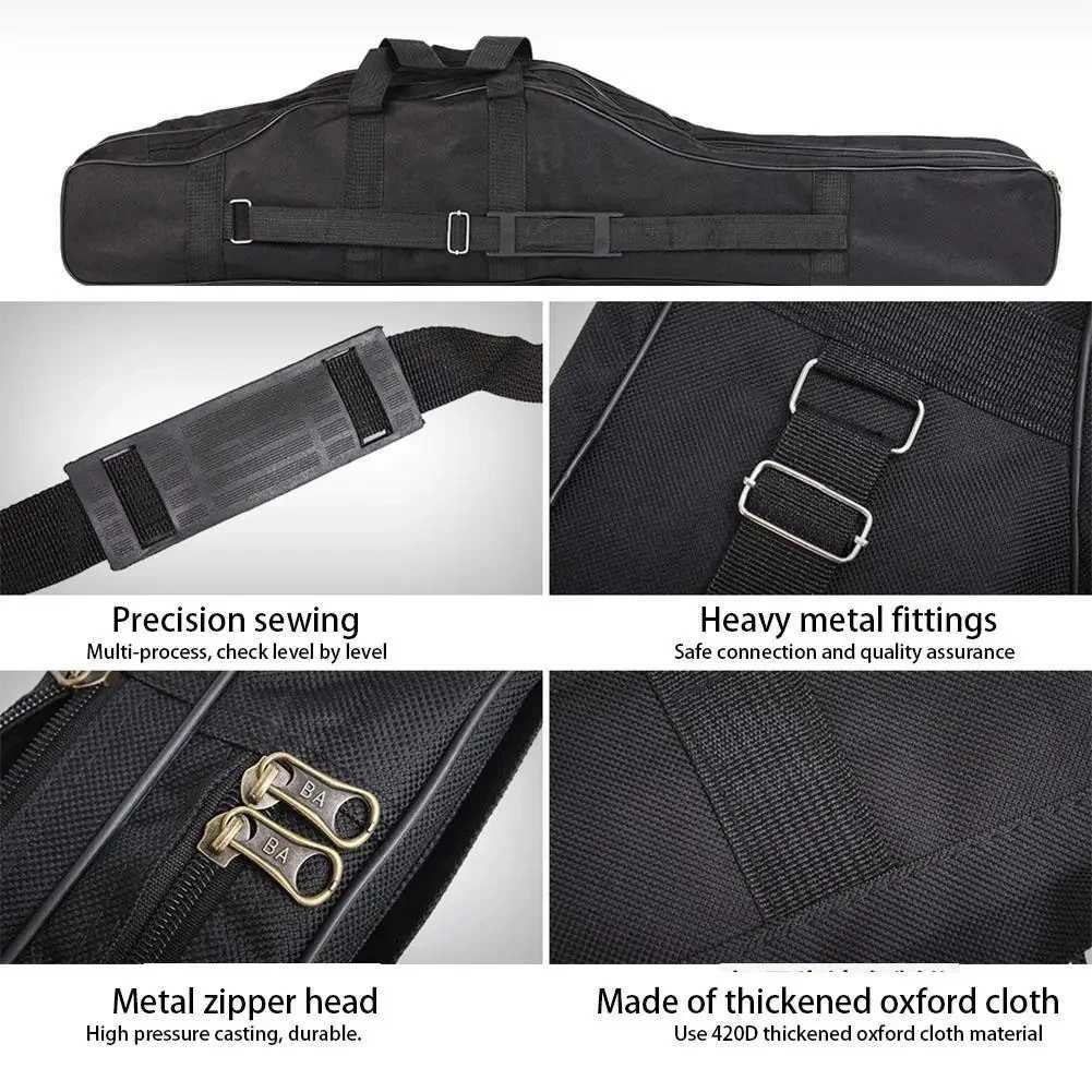 Collapsible Fishing Rod Bags Double Layer Large Capacity 420D Oxford Cloth Sea Fishing Tackle Foldable Package 1m 1.5m Z250411