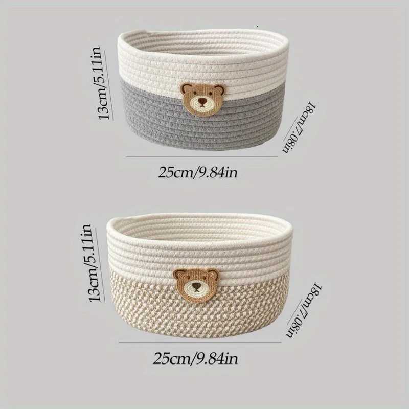 A small bear-patter baby ro basket / baby ro decoration / baby ro storage basket / desktop remote control storage box Y251112