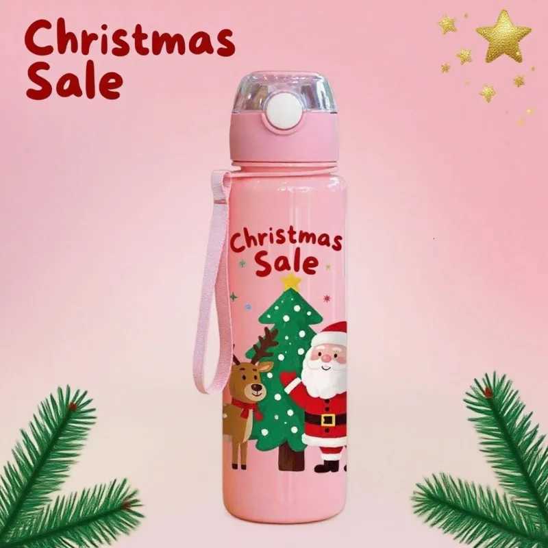 Christmas 3D Printed 700ml Christmas Water Bottle with Cute Santa Reindeer Design Cartoon Cute High Appearance Plastic Water Cup Y251112