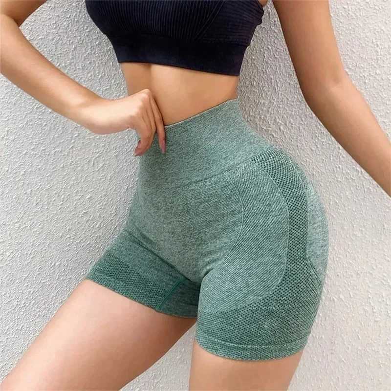 Sexy boots push ups exercise yoga shorts womens seamless spandex running bike short fitness legs high waist womens gym shorts Y250412