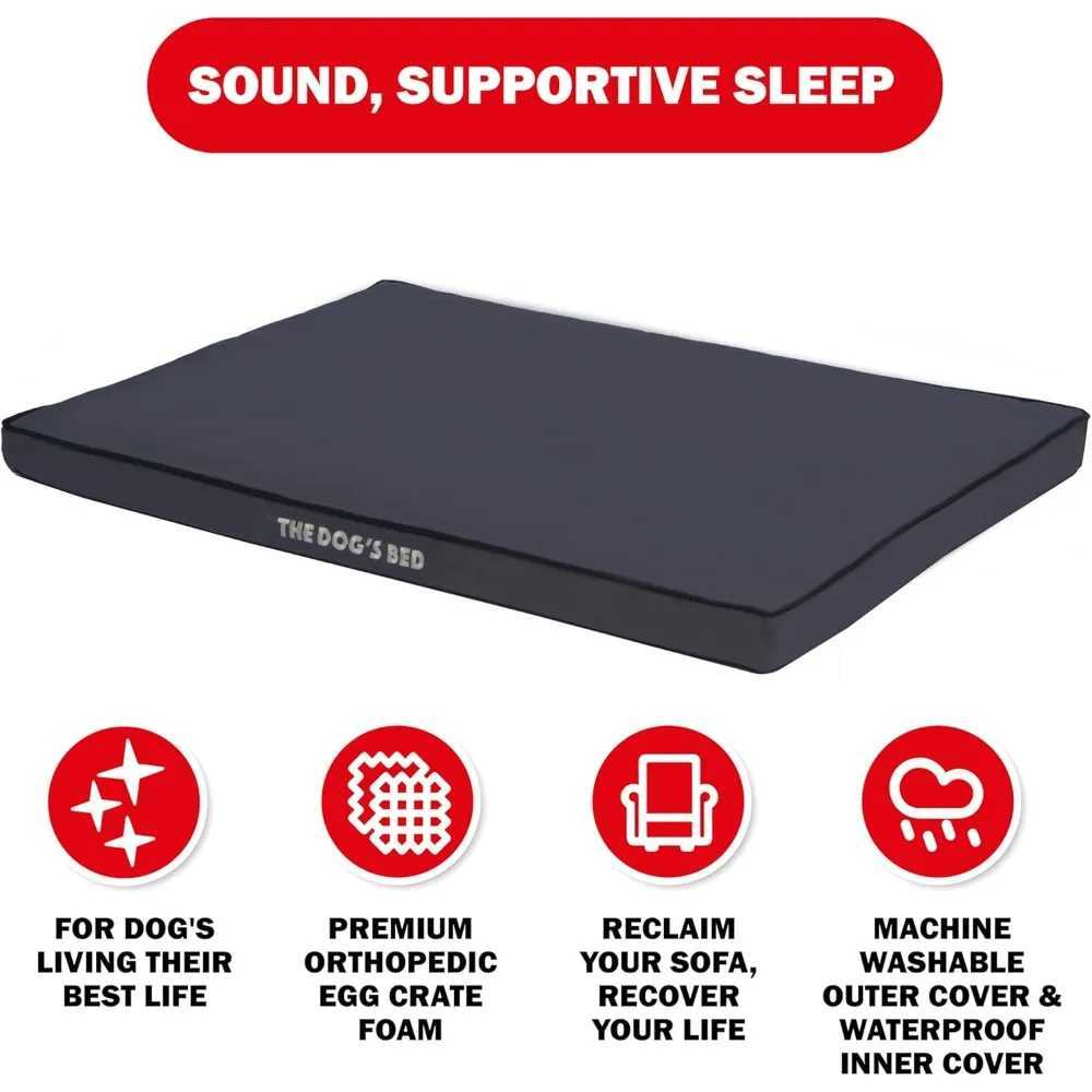Custom egg box foam dog bed with standard support XL gray with black decoration waterproof support dog bed w X250412