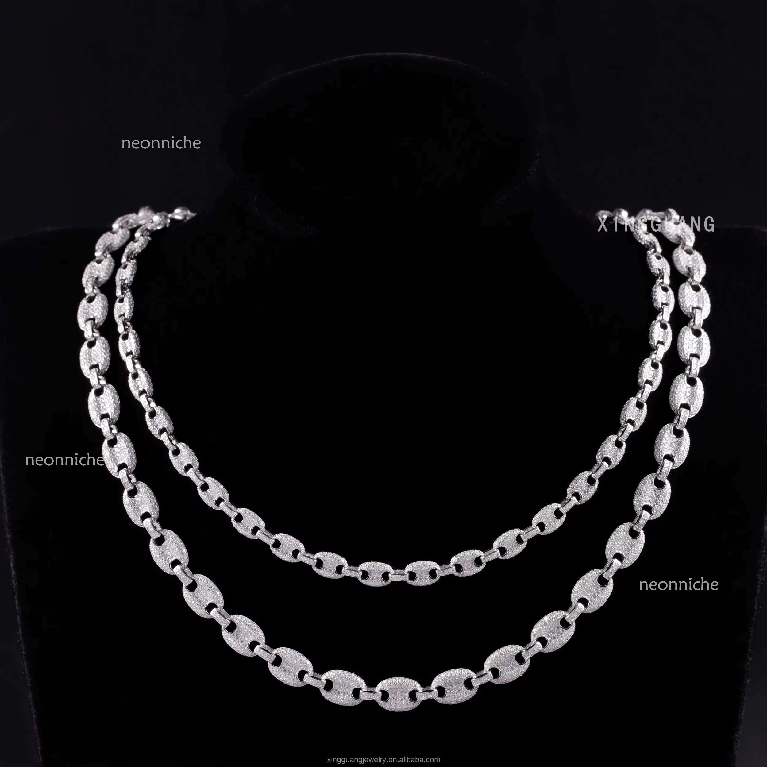 New Style Chain Hip Hop Jewelry 6mm 8mm Sterg Sier Ice Out Bg Moissanite Dia 100% Pass Test Cuban Necklace