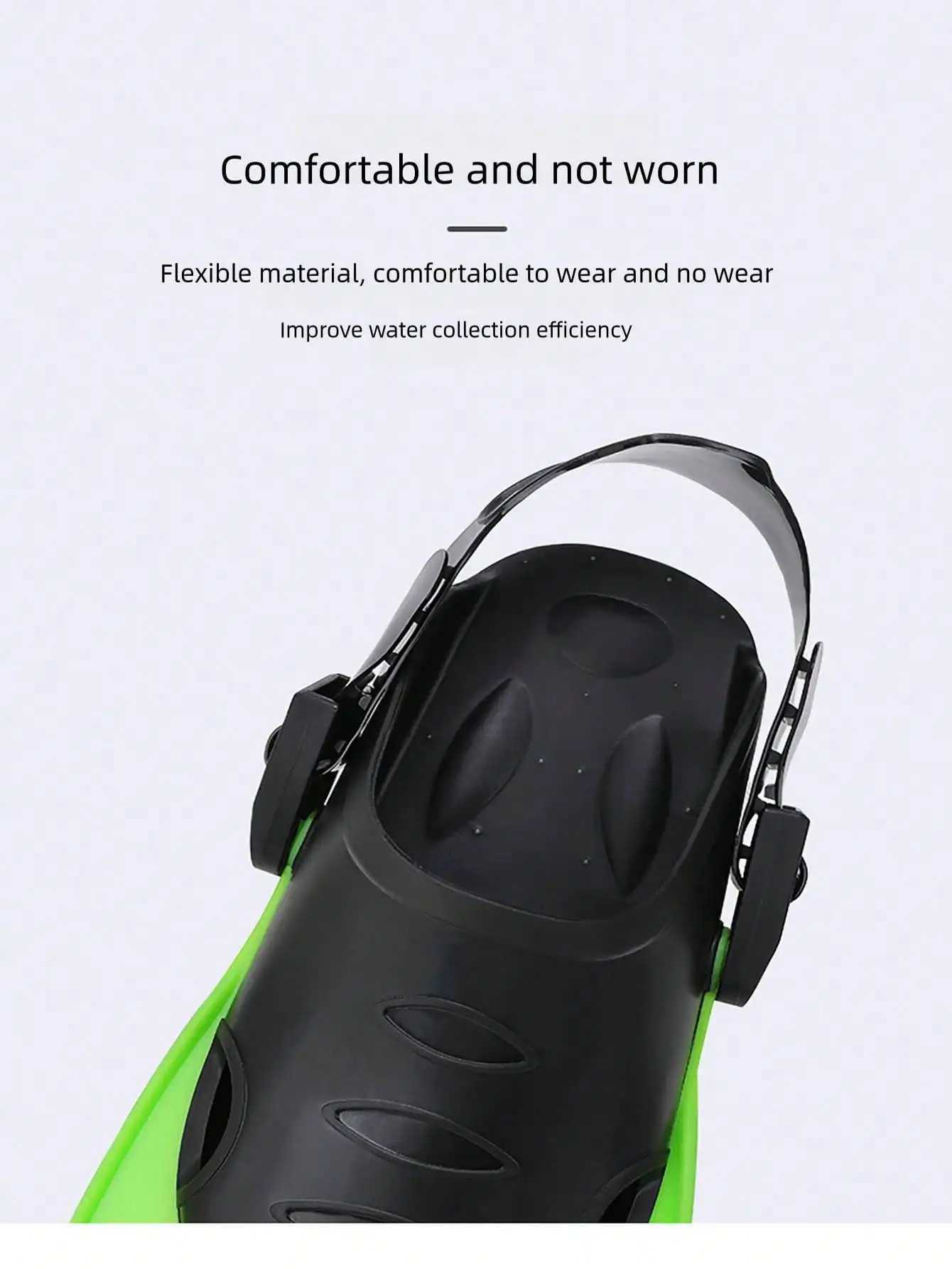 Inflatable fins open heel swimming fins with adjustable buckles travel sized short flap for swimming and diving inflatable finsY250412