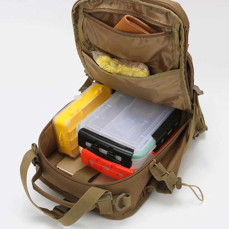 Tactical Fishing Luya Backpack Large Capacity Outdoor Travel Hiking Mountaineering Trekking Bag Multifunctional Shoulder Bag Z250411