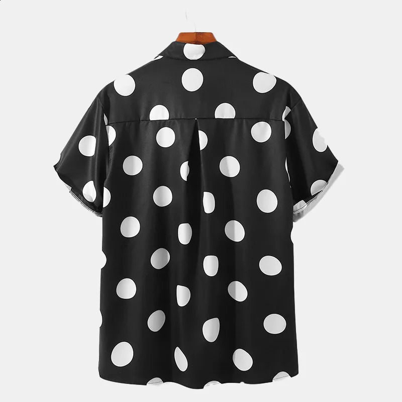 Polka Dot Print Vacation Shirt Shorts Sleeve Trendy Modern Art Hawaiian Casual Shirts Man Novelty Blouses Summer Streetwear 250409