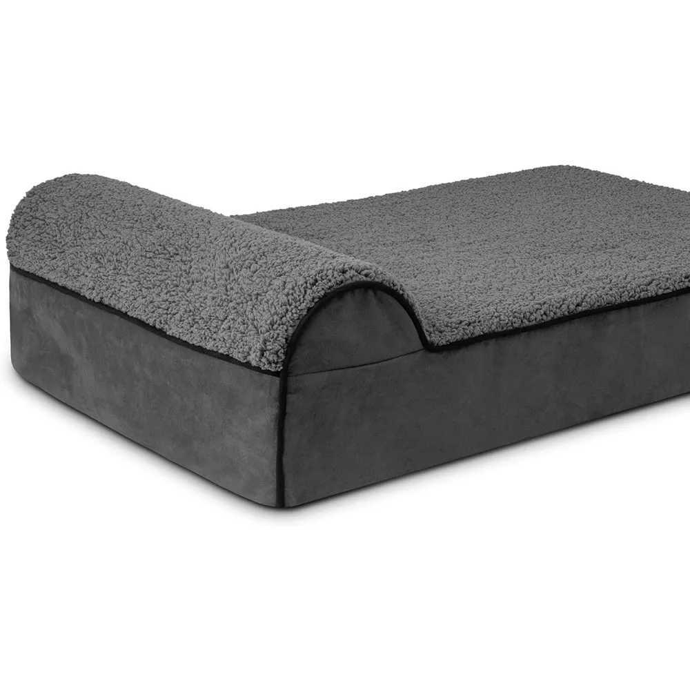 Dog bed orthodontics Dog bed big gray plush 40x25 memory foam relieve arthritis hip and elbow dysplasia pain X250412