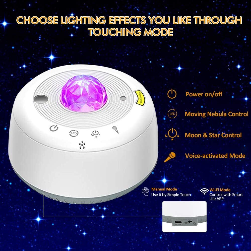 FL- Space Dish Moon Star Light, small night light romantic atmosphere projector light, gifts for children and adults