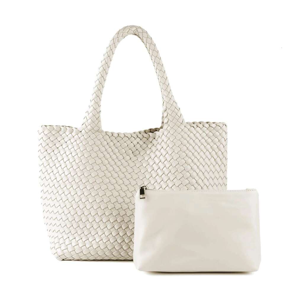 Hand Woven Women Oversized Large Capacity Shoulder Bags Simple Solid Color Casual Handbags Bz2025