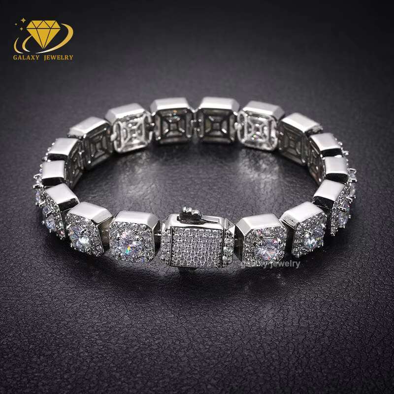 Fine Tennis Bracelet Bangles Iced Out 925 Sterling Silver Jewelry Unisex Moissanite Diamond Necklace Cluster Tennis Chain