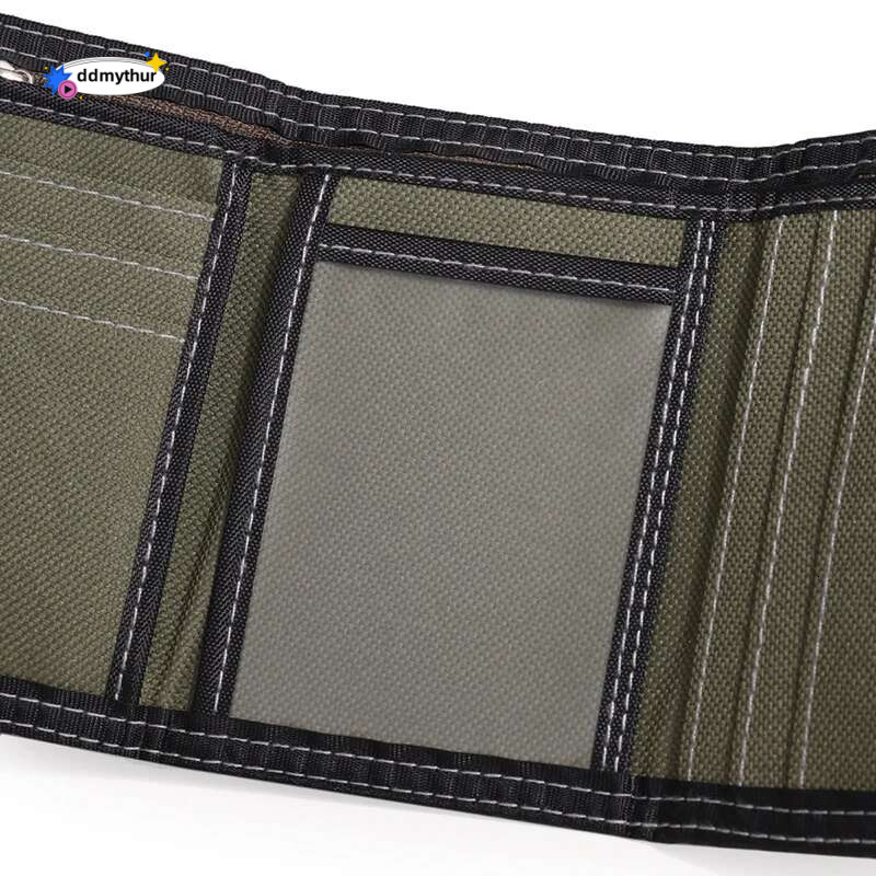 Canvas Short Trifold Men's Boys Wallets Purse with Coin Pocket Fashion Students Leisure Money Folder ddmythur