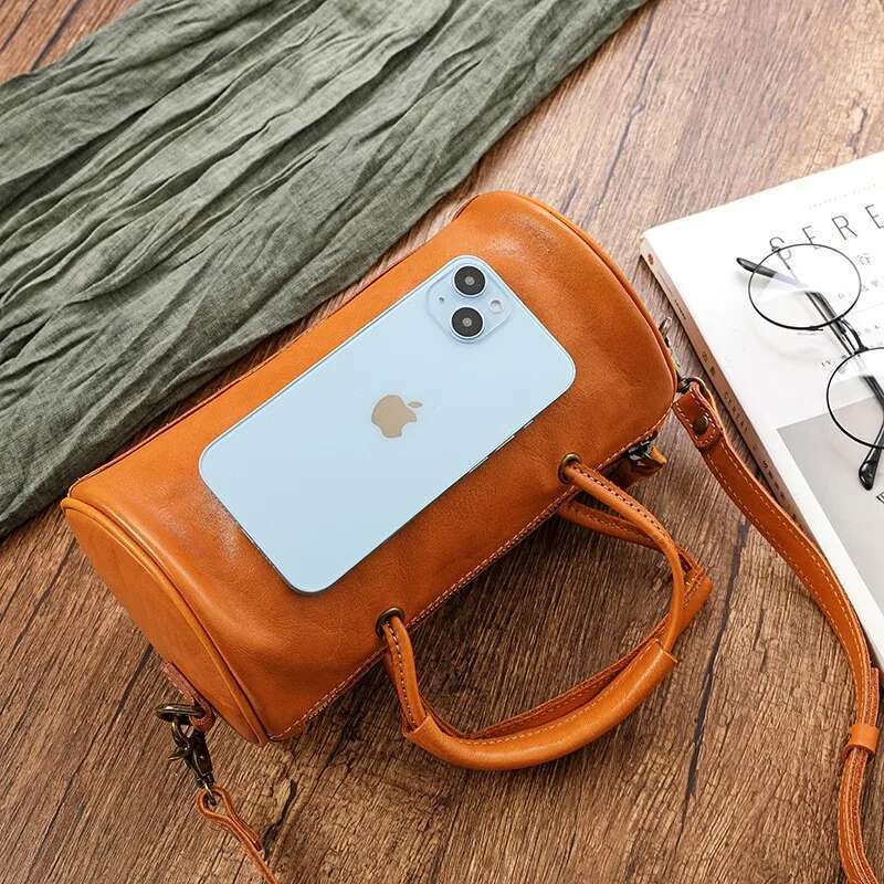 Versatile Handbag Simple Genuine Leather Women Bag 2025 New Retro Natural Soft Real Cowhide Shoulder & Crossbody Bags