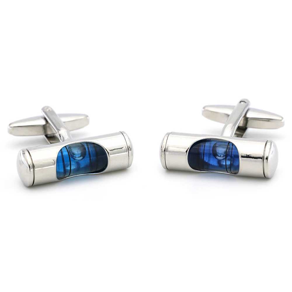 Mens horizontal cufflinks made of high-quality brass material with blue gradient design. Wholesale and retail of cufflinksT250412