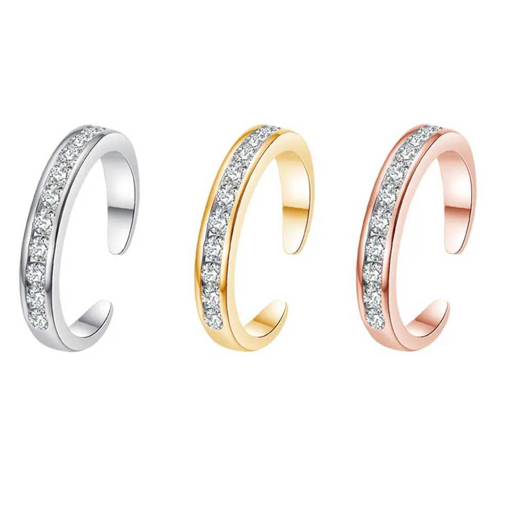 Simple alloy crystal ankle ring with adjustable open ankle ring suitable for girls summer beach vacation jewelry finger ringXJ250412
