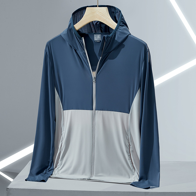 Upf50 Outdoor Skin Clothes Mens Ice Silk Sunscreen Shirt Summer Windbreaker Womens Uv Resistant Hooded Breathable Sunscreen Clothing