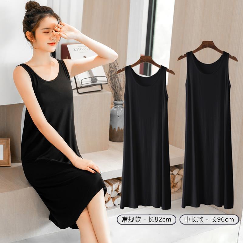 D110 Suspender vest dress for women summer outer wear mid-length dress sleeveless inner wear bottoming skirt loose