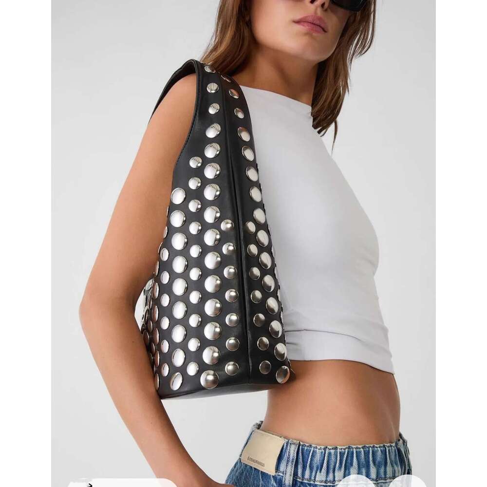 Fashion Rivet Buckets Designer Women Handbags Pu Leather Shoulder Bags Retro Y2k Underarm Bag 2025