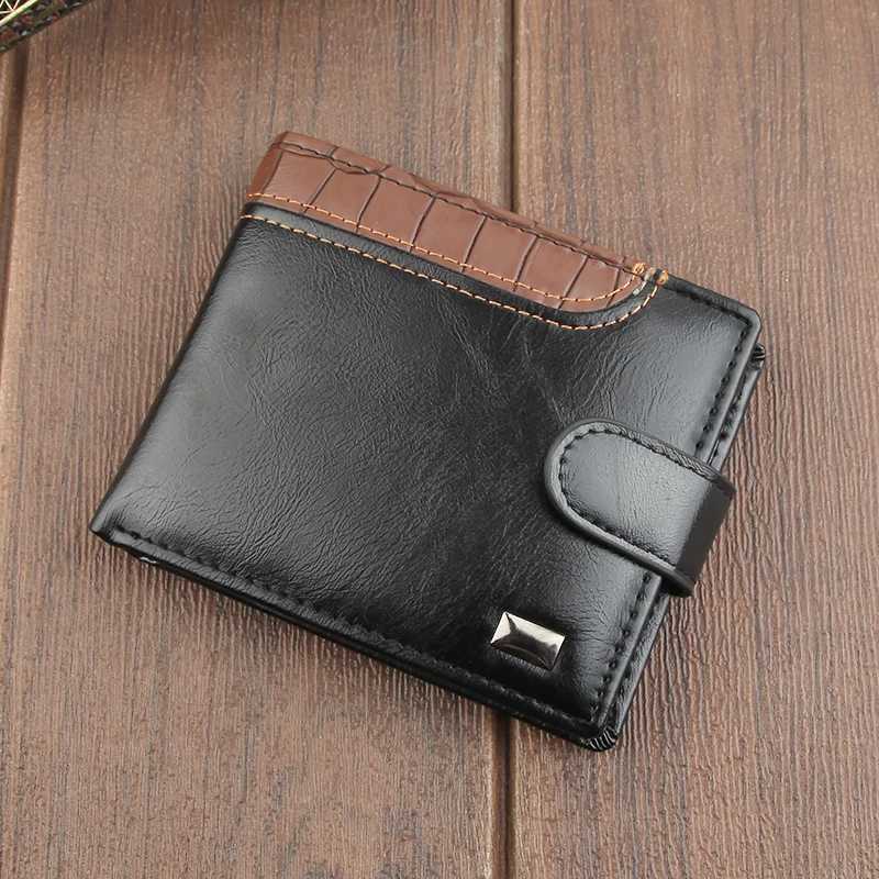 Leather mens wallet coin pocket small wallet mens wallet card holder mens clutch wallet Z250411