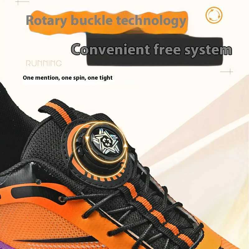 Family carbon plate running shoes for Boys Big Boys Student rotating button Technology TPU+ Popcorn high pop sneakers for girlsC250411