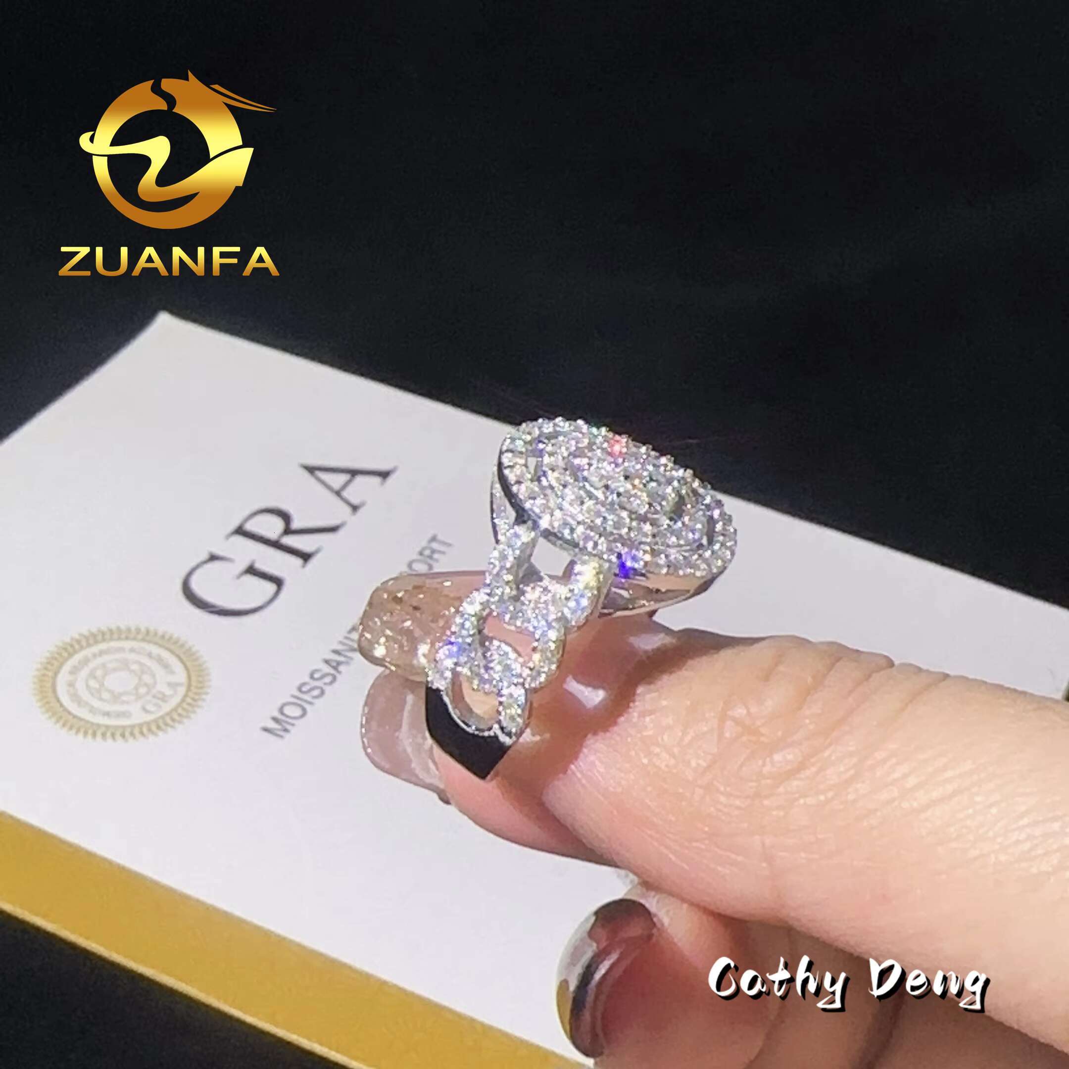 New Arrival Instock Hip Hop Luxury Ring Iced Out Round Brilliant Diamond Moissanite Diamond Ring for Men