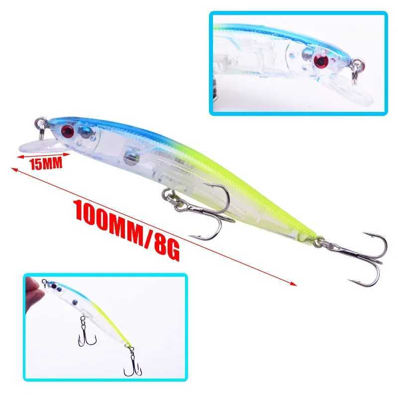 1 Pc Floating Fishing Lure 10cm 8g 3D Eyes Minnow Wobblers Tackle Aritificial Laser Plastic Hard Bait Bass Crankbaits Pesca Z250411