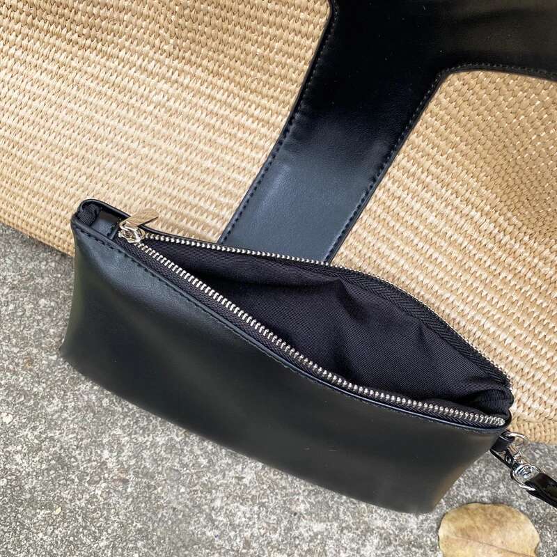 Oversize Straw Beach Tote Bags For Women Designer Handbags Purses 2025 New In Grass With PU Top Handle Underarm Shoulder