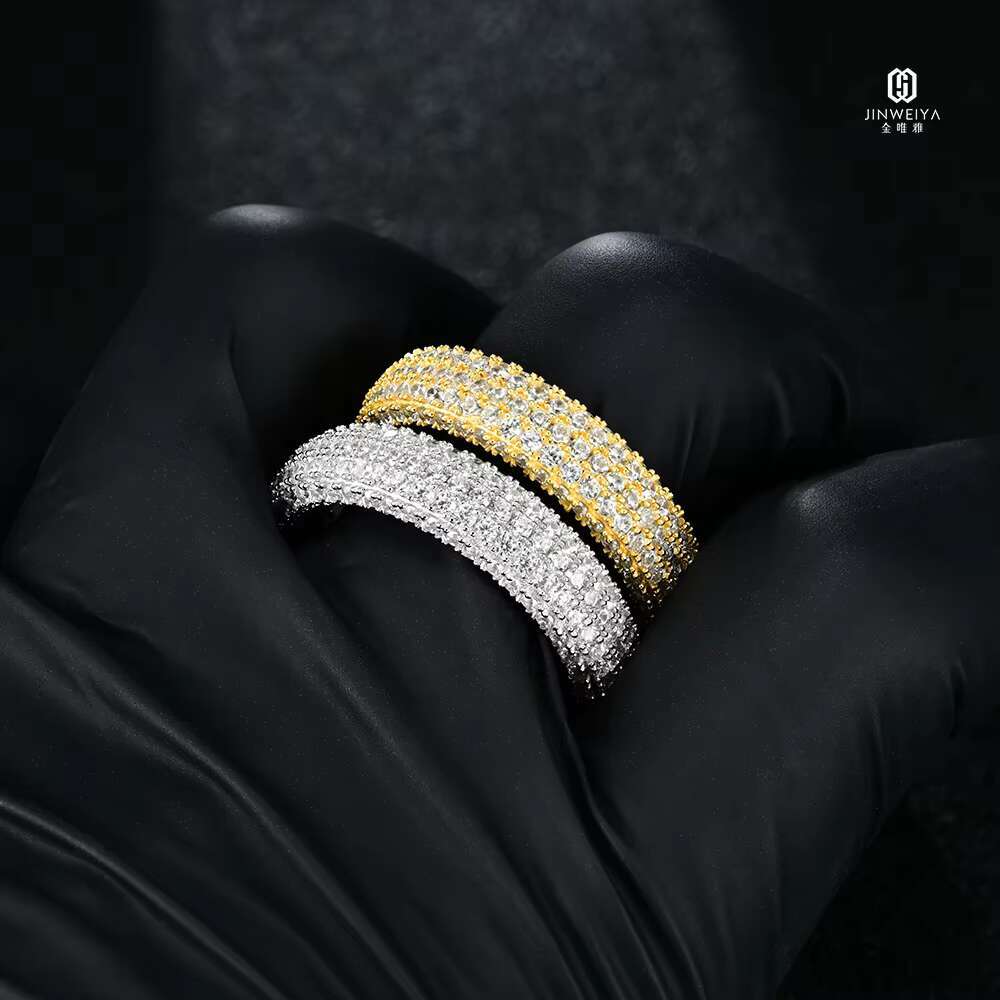 Popular New Design Fashion 18K Gold Plated 925 Sterling Silver Plated Ring Moissanite Ring for Men Women