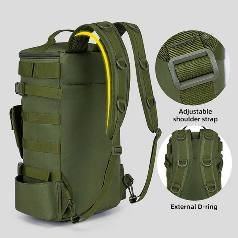 Multifunctional Fishing Backpack Tackle Bag with Rod Holders Fish Equipment Storage Molle Pack Camping Hiking Outdoor Sports Bag Z250411