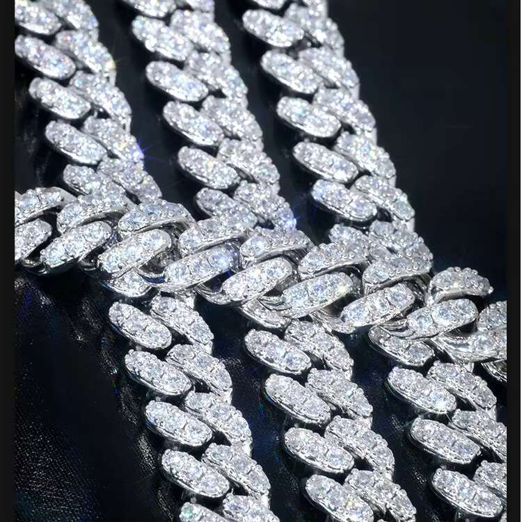 Sale 6mm Single Row Vvs Diamond Chain S925 Silver GRA Moissanite Cuban Link Necklaces Bracelets Women Man Fine Jewelry