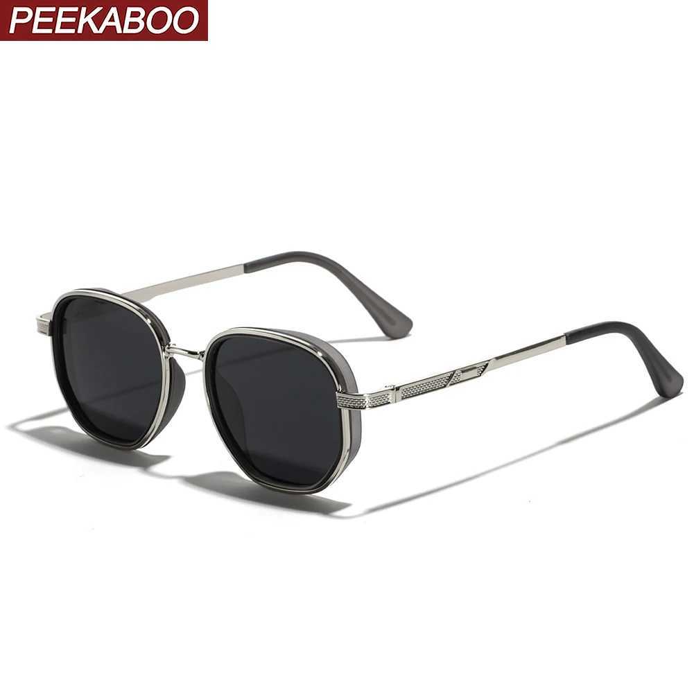 Peekaboo male polarized sunglasses for women TR90 unisex square sun glasses for men half metal TAC summer accessories 2024 Z250411